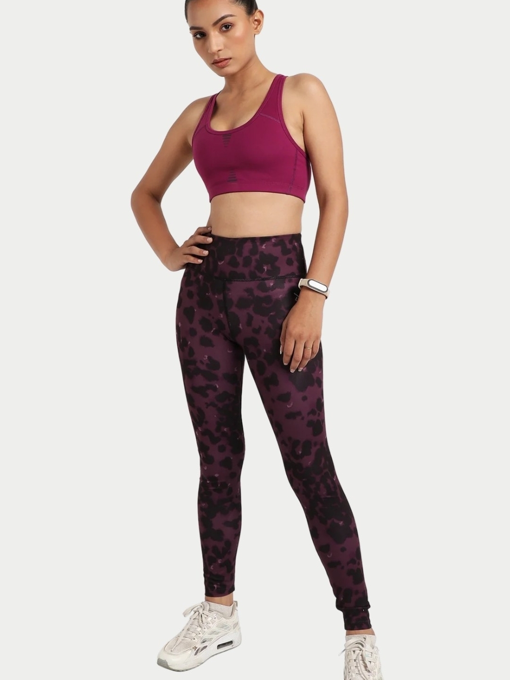 all in motion Plum Animal-Print High-Waist Leggings